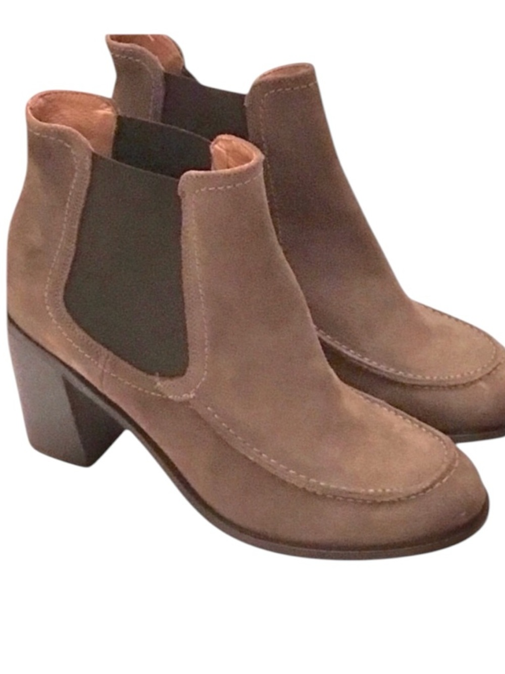 Shellys London ASHLEY Y2K Chelsea Ankle Boots Taupe Suede Pull-on Boot Size: 10